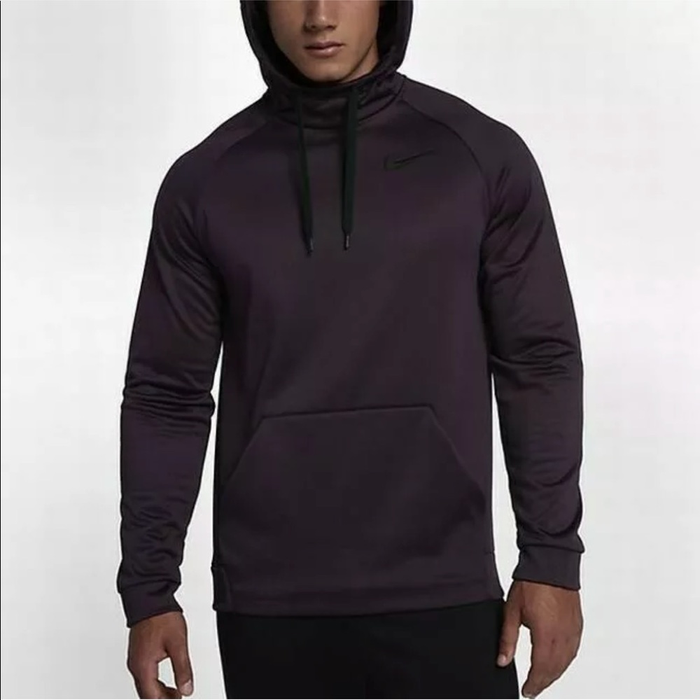 Nike Men Therma Dri Fit Pullover Hoodie Dark Red